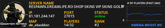 RESPAWN.DREAMLIFE.RO SHOP SKINS VIP SKINS GOLD